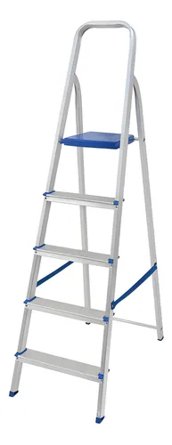 Escada C/ 5 DEGRAUS DE ALUMINIO 100% Tesoura Resistente Mor