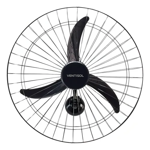Ventilador de parede Ventisol Comercial preto 200w com 3 pás de plástico