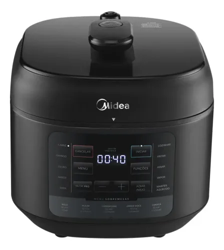 Panela De Pressão Elétrica 5l Nutripro Preta Midea Cor Preto 110/220V