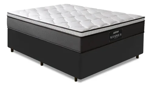 Cama Box Casal Gazin Maximus Molas Ensacadas Cinza