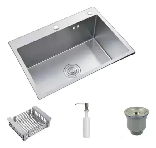 Cuba Pia Cozinha Gourmet Quadrada 60x45 Aço Inox 304 Premium Escovada
