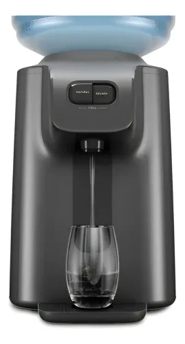 Bebedouro Bancada Mesa de Água Gelada Fria e Natural Motor Compressor galão 10l ou 20l abertura perfurador de lacre garrafão cinza grafite 127/220V